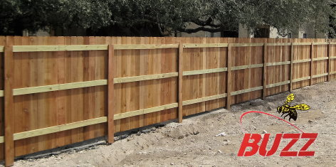 Three Rail Fence with Galvanized Posts Covered With Pickets